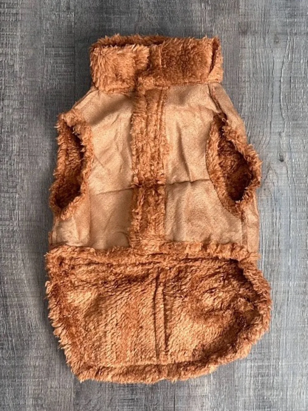 💞 New Puppy Dog Size Large Tan Faux-Shearling Dog Coat